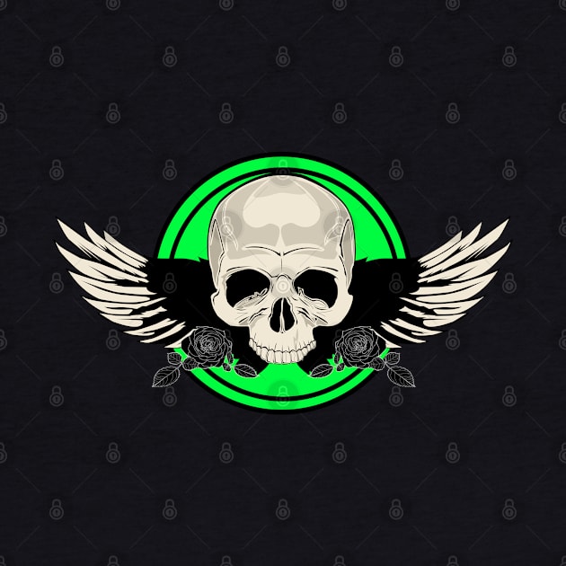 Wing Skull - GREEN by adamzworld